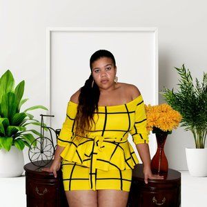 Yellow Peplum Dress